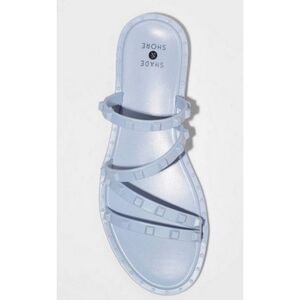 Shade & Shore Liv Jelly Slide Textured Sandals Blue Size 6